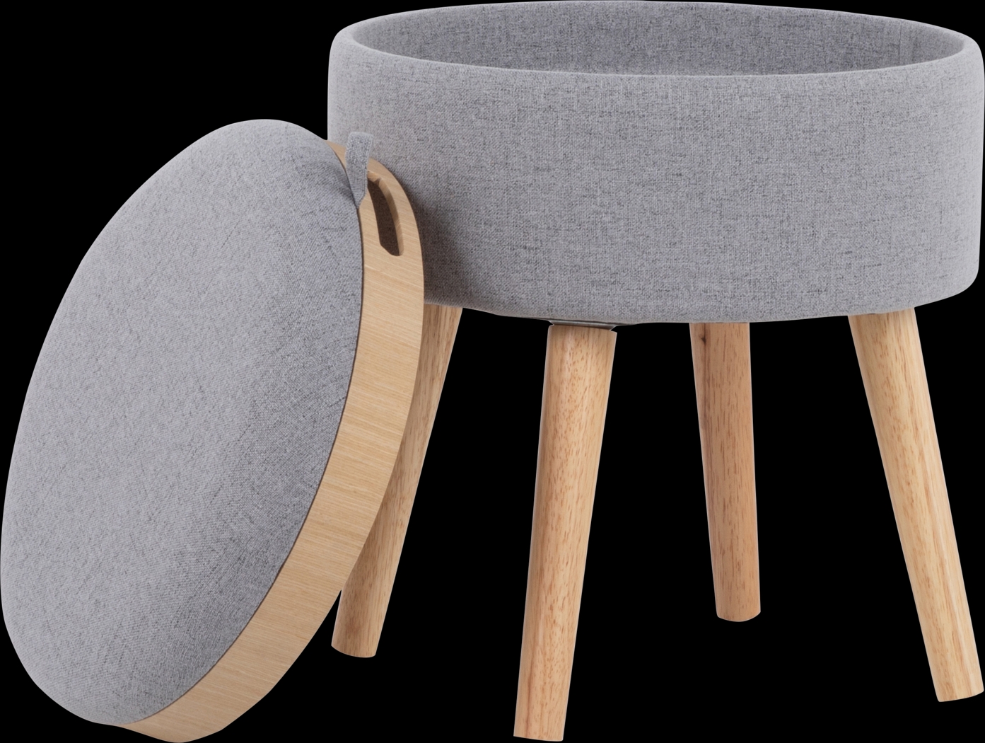 Luxomni Gray Accent Stool - Thumbnail - Image 5