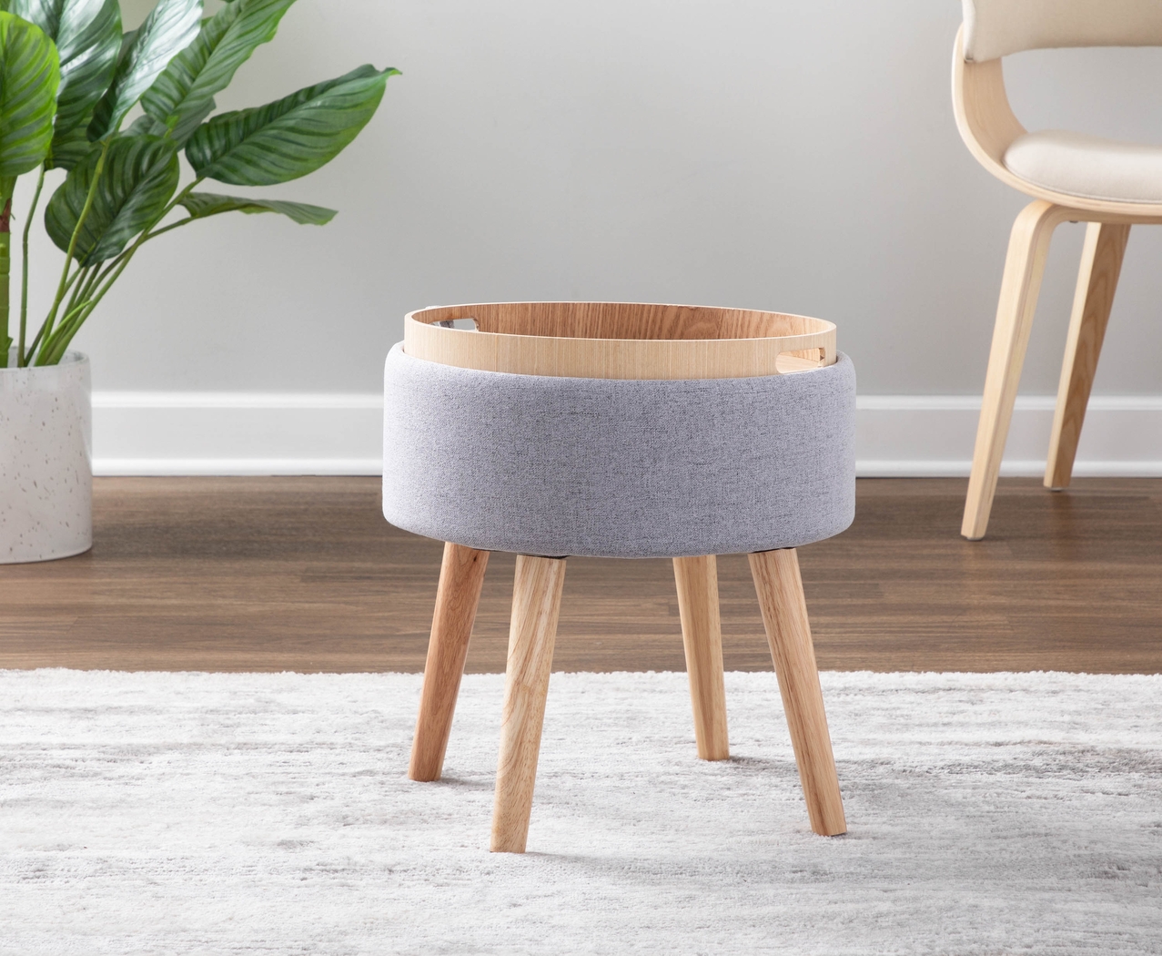 Luxomni Gray Accent Stool - Thumbnail - Image 8