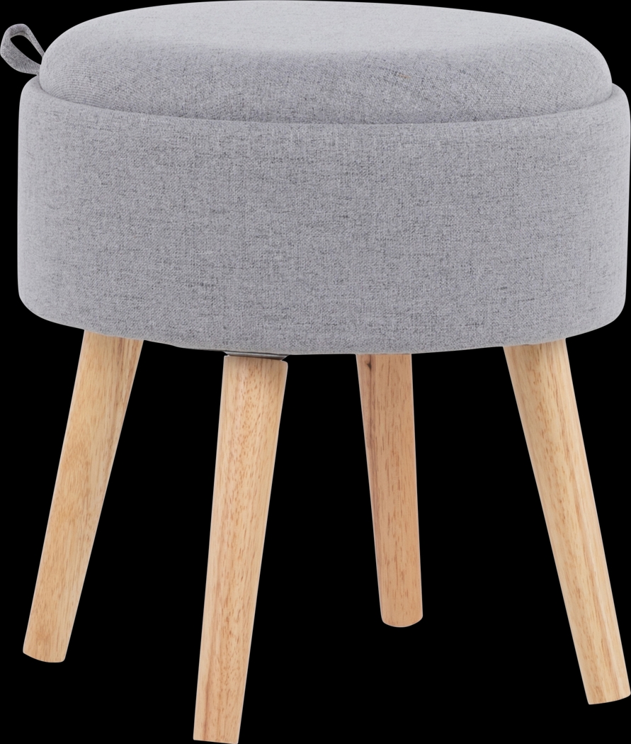 Luxomni Gray Accent Stool - Thumbnail - Image 1