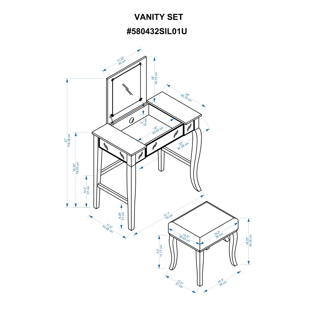 Luzoh Gray Vanity Set - Thumbnail - Image 14