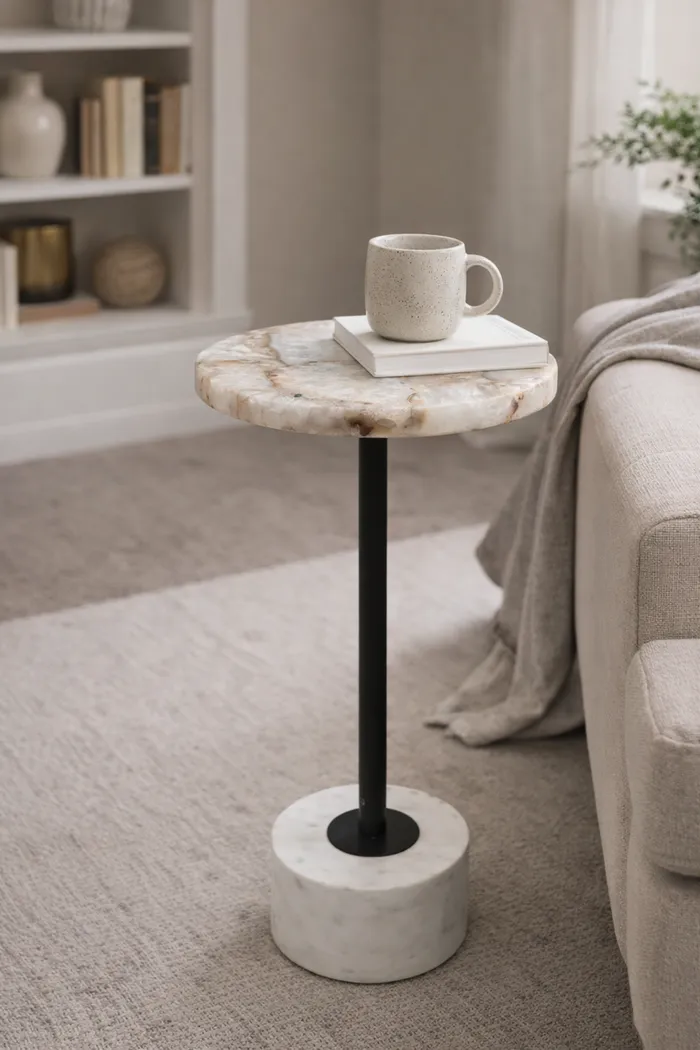 Luzul Black/White Accent Table - Thumbnail - Image 2