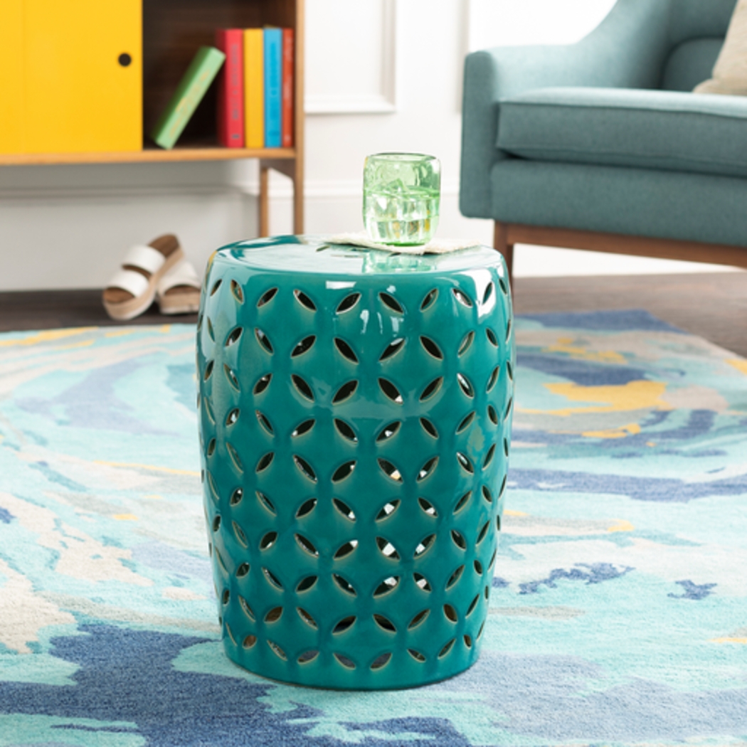 Lwandle Teal Outdoor Stool - Thumbnail - Image 2