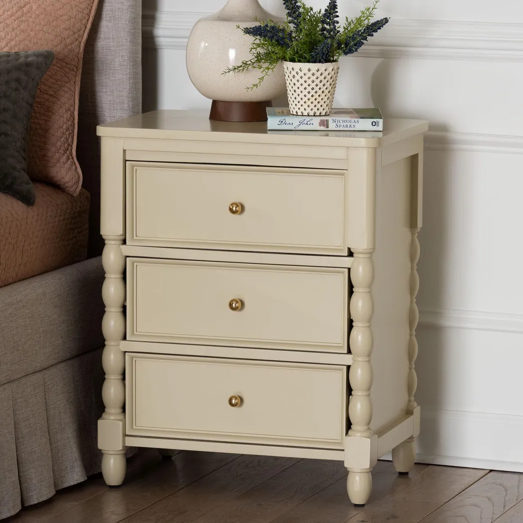 Lycui Beige Nightstand - Thumbnail - Image 2