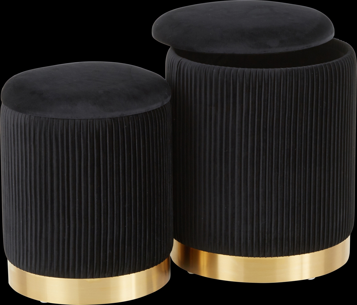 Lyerly Black Ottoman, Set of 2 - Thumbnail - Image 2