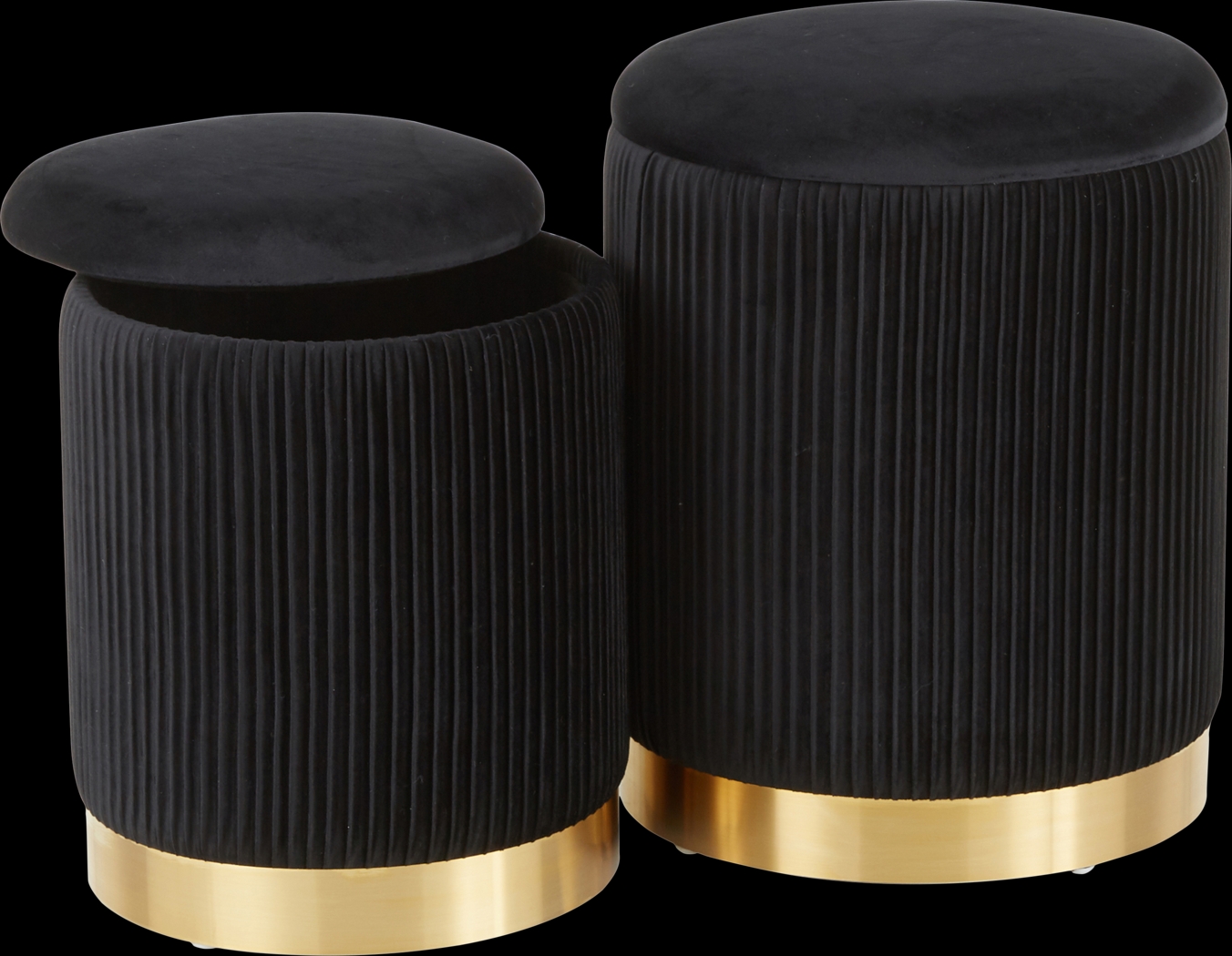 Lyerly Black Ottoman, Set of 2 - Thumbnail - Image 3