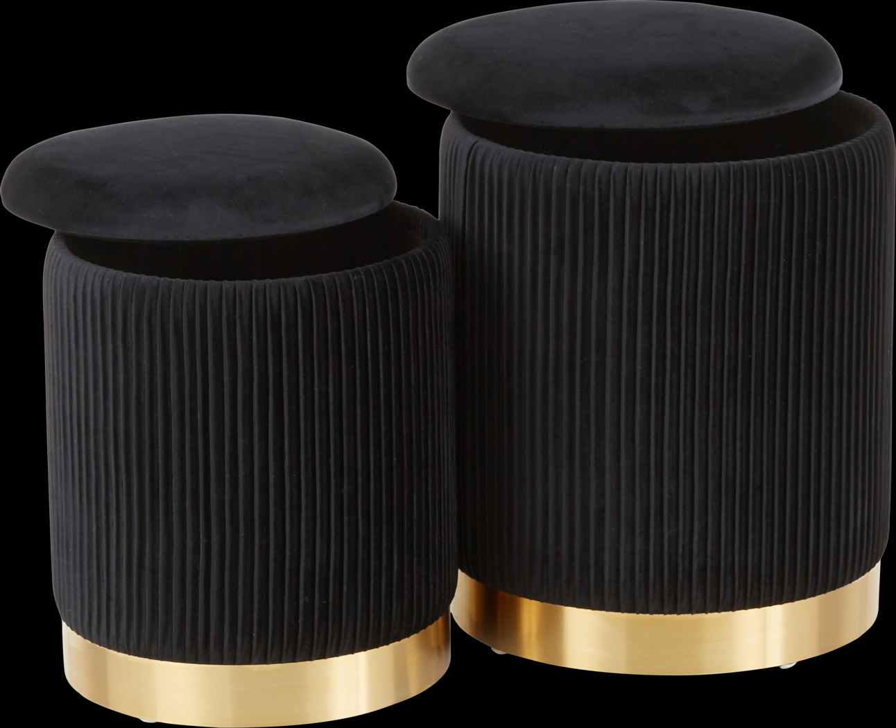 Lyerly Black Ottoman, Set of 2 - Thumbnail - Image 4