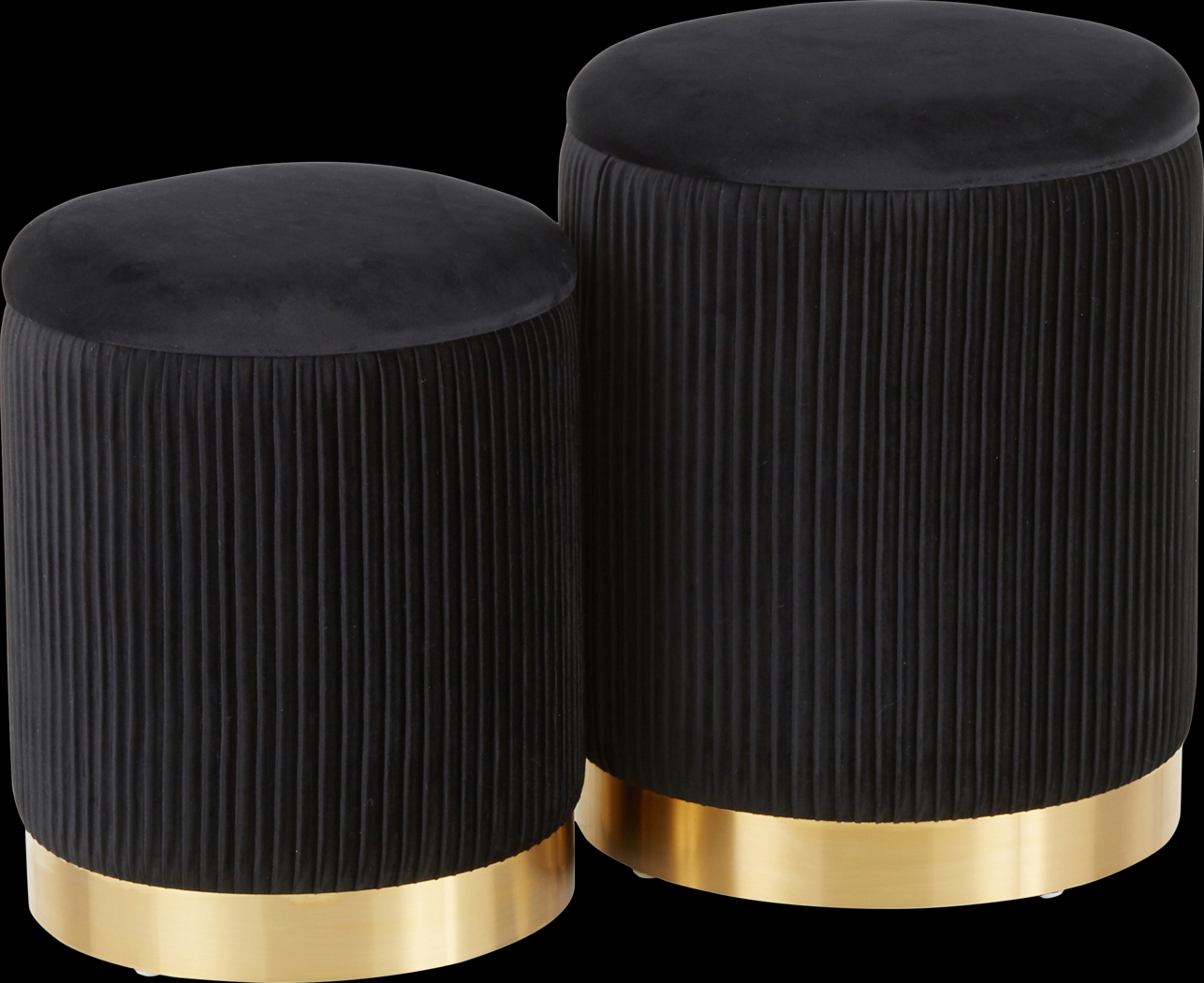 Lyerly Black Ottoman, Set of 2 - Thumbnail - Image 1