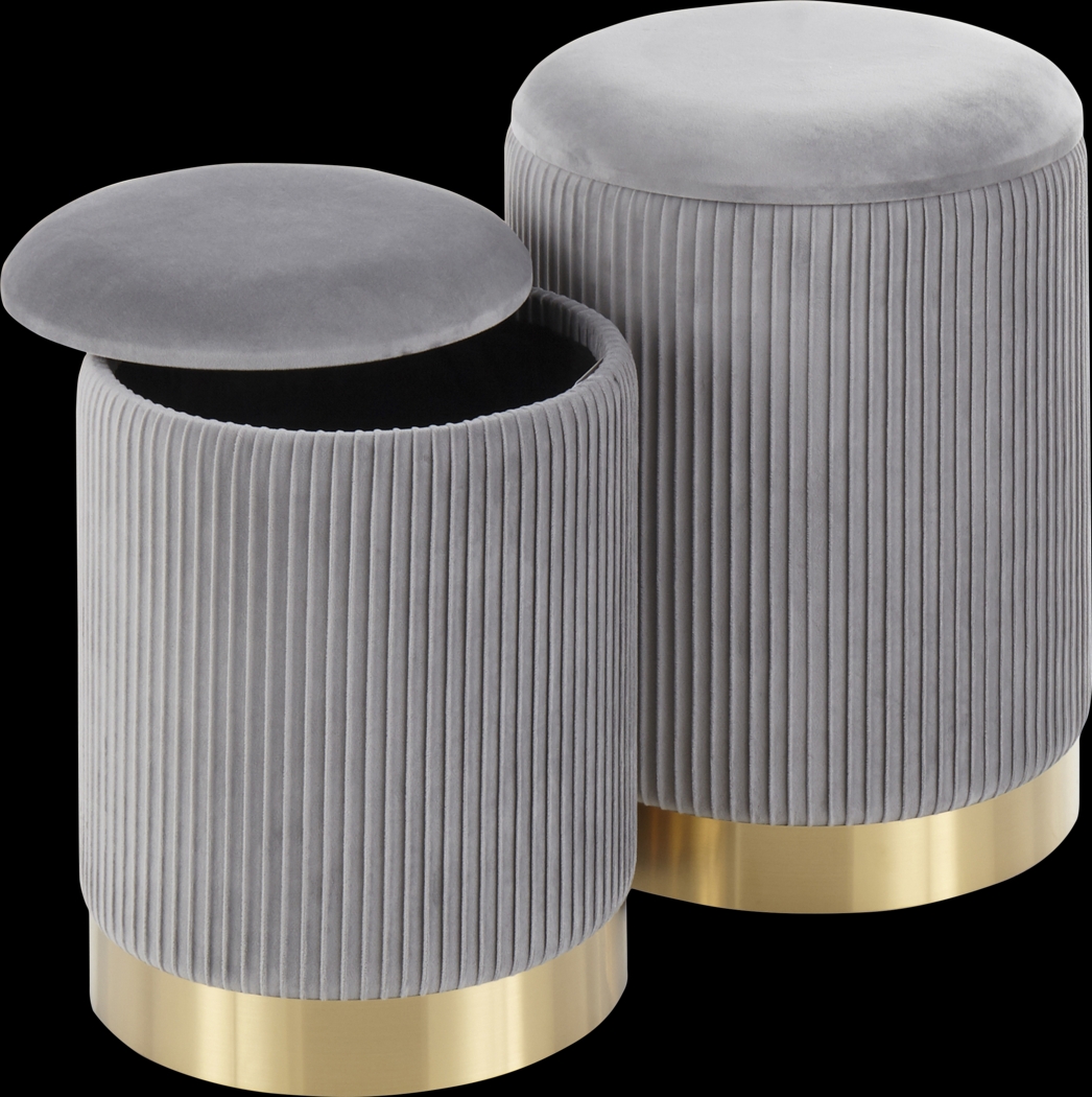 Lyerly Gray Ottoman, Set of 2 - Thumbnail - Image 2