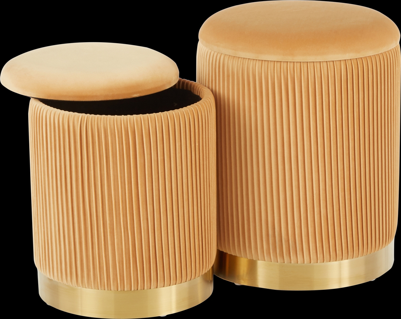 Lyerly Orange Ottoman, Set of 2 - Thumbnail - Image 2