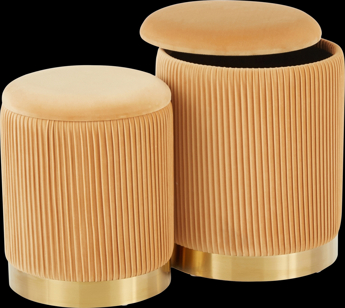 Lyerly Orange Ottoman, Set of 2 - Thumbnail - Image 3