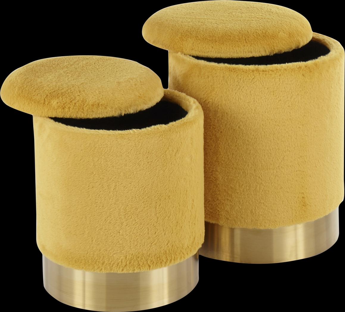 Lyerly Yellow Ottoman, Set of 2 - Thumbnail - Image 3