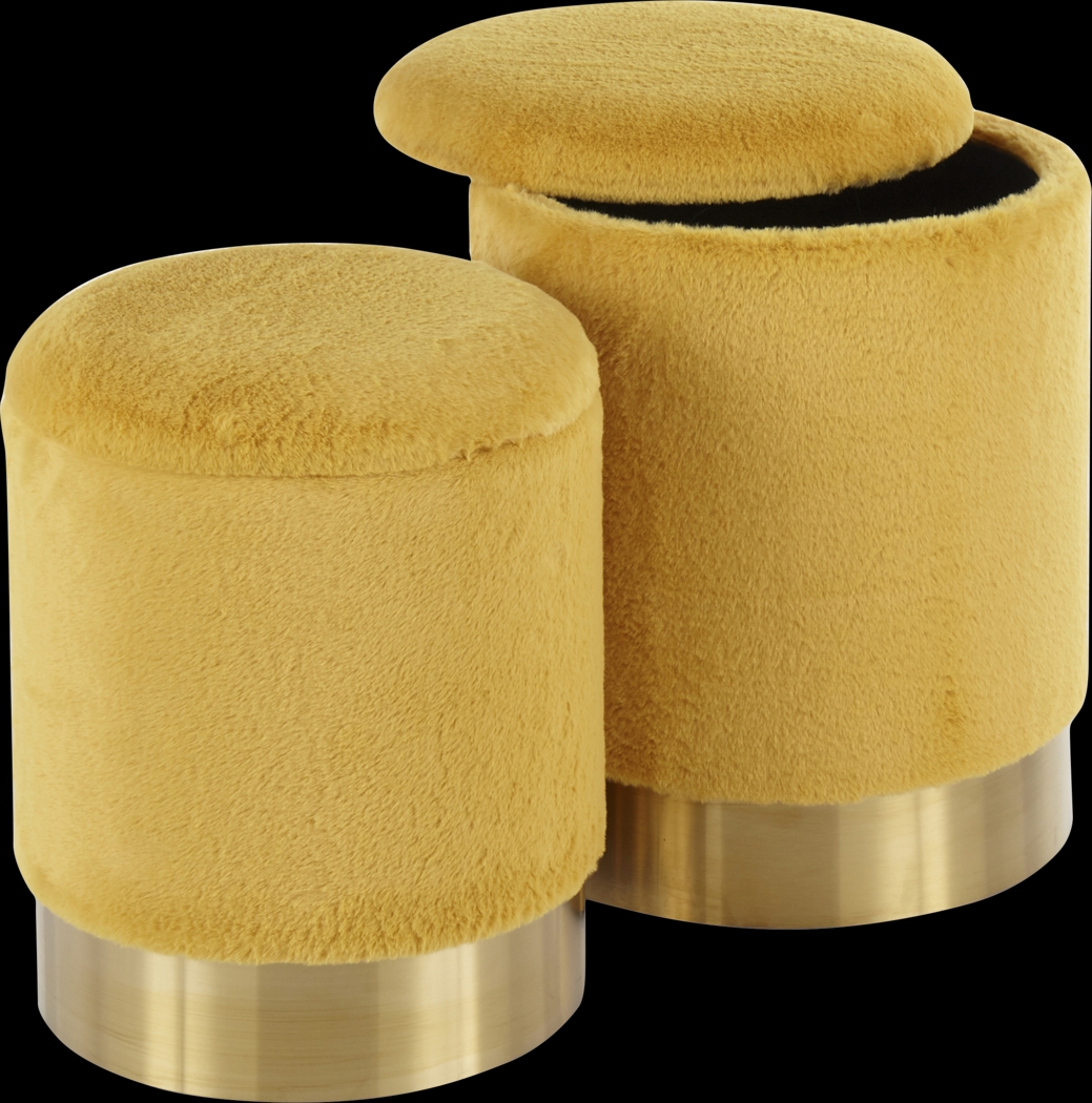 Lyerly Yellow Ottoman, Set of 2 - Thumbnail - Image 4