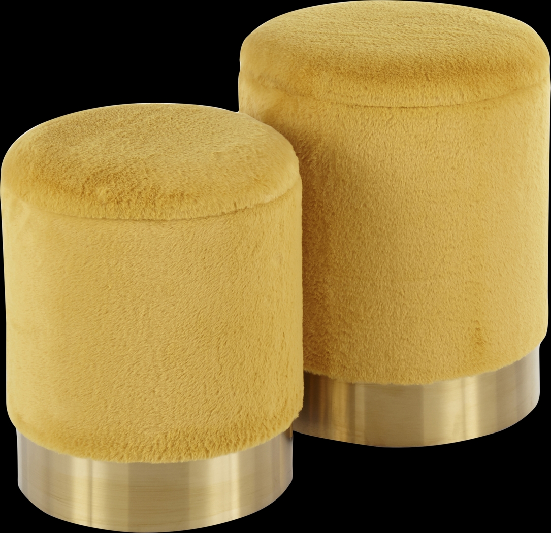 Lyerly Yellow Ottoman, Set of 2 - Thumbnail - Image 1