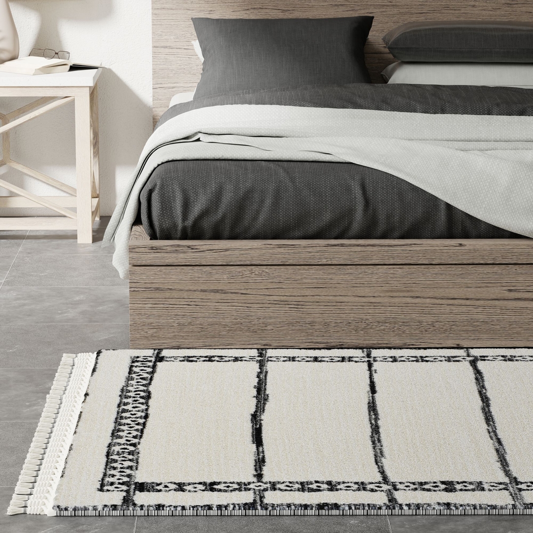 Lykol White/Black 8'3 x 10' Rug - Thumbnail - Image 3