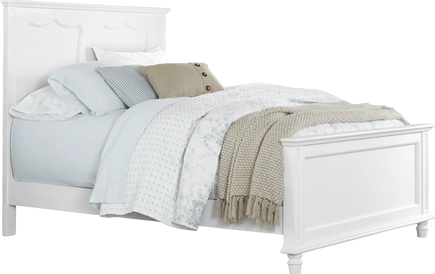 Lyla White 3 Pc Full Panel Bed - Thumbnail - Image 1