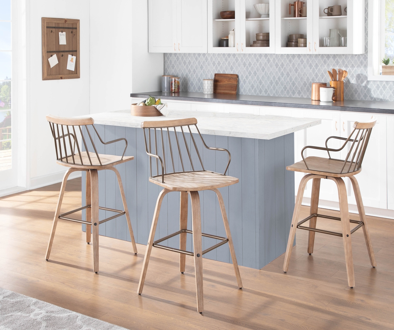 Lyllian White Counter Height Stool - Thumbnail - Image 7