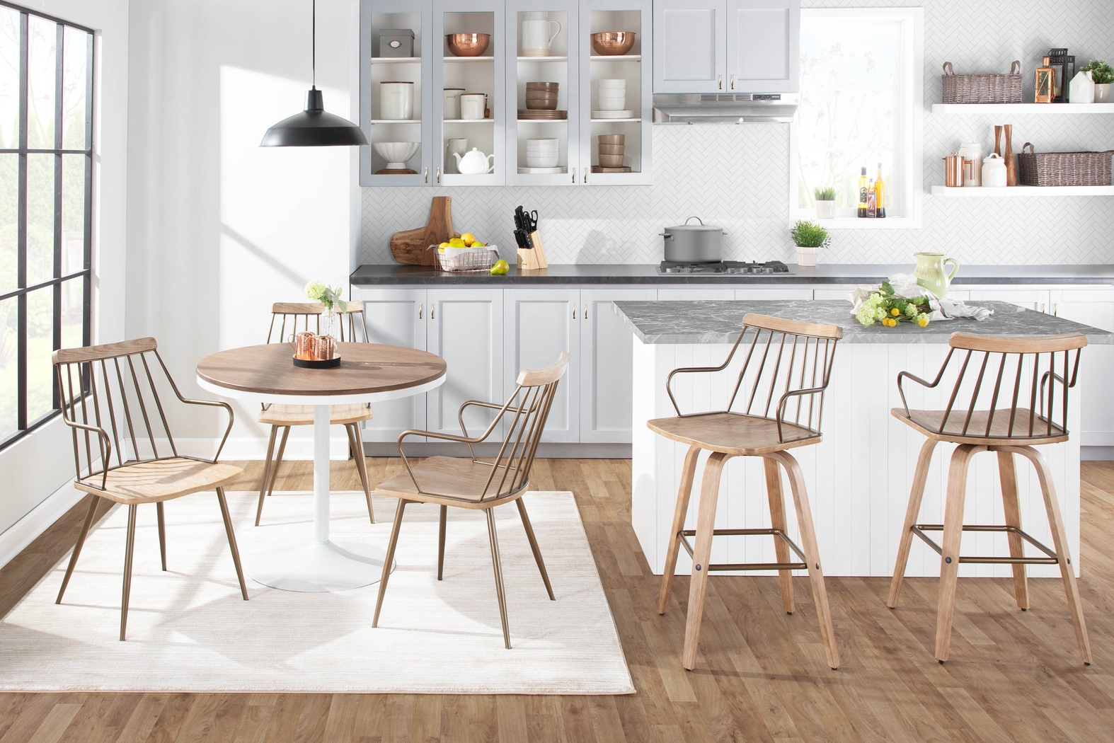 Lyllian White Counter Height Stool - Thumbnail - Image 8