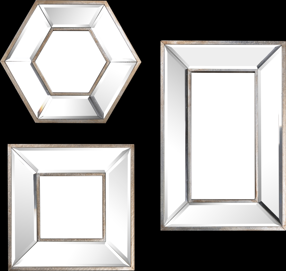 Lynah Silver Mirror, Set of 3 - Thumbnail - Image 1