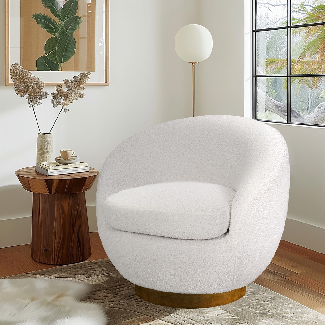 Lynate Cream Swivel Accent Chair - Thumbnail - Image 2