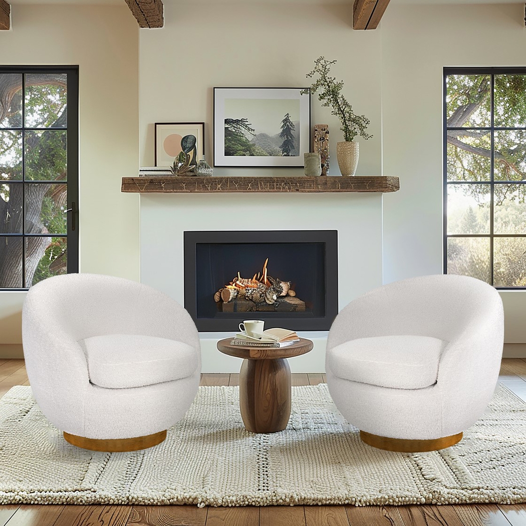 Lynate Cream Swivel Accent Chair - Thumbnail - Image 7