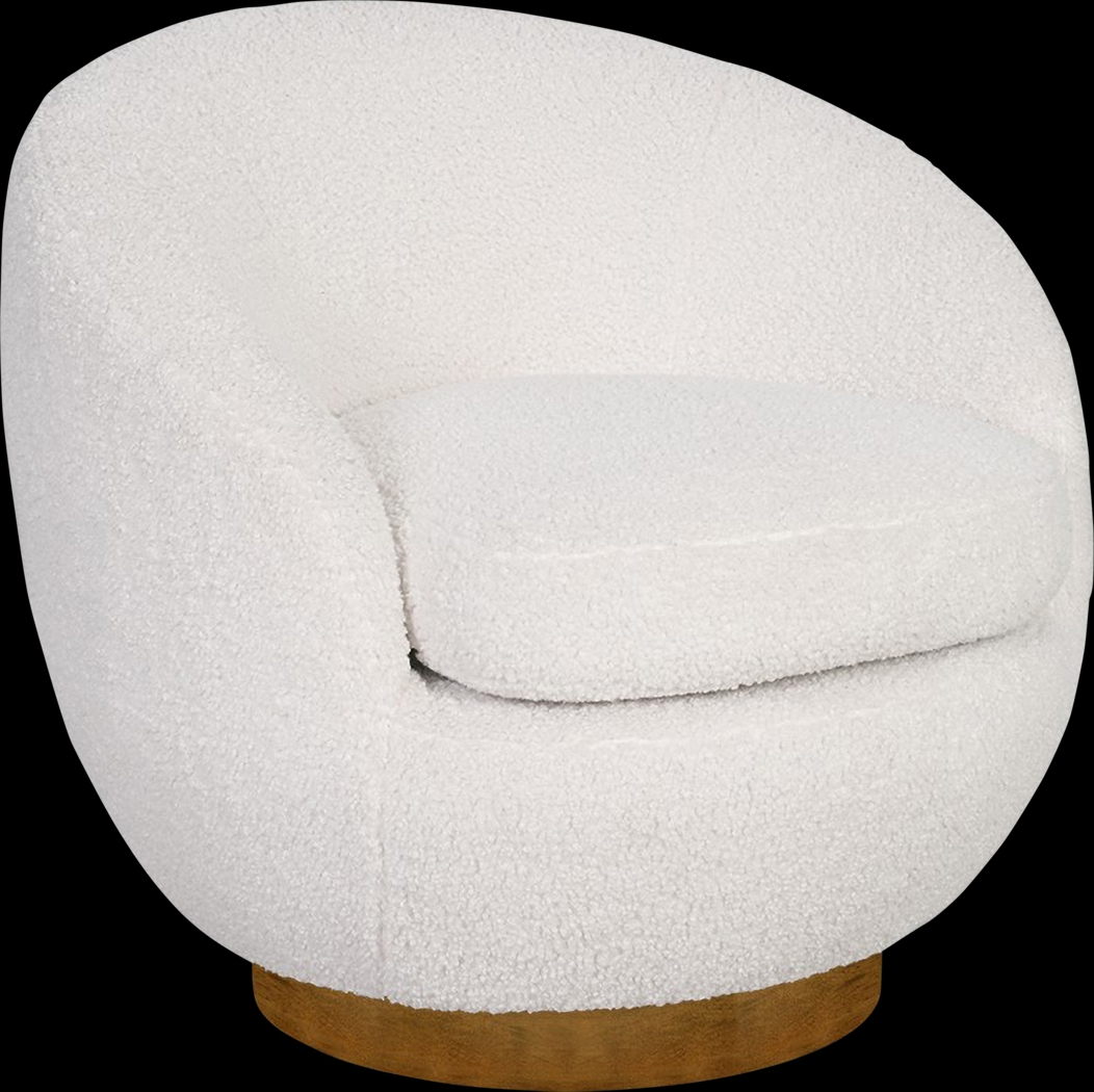 Lynate Cream Swivel Accent Chair - Thumbnail - Image 1