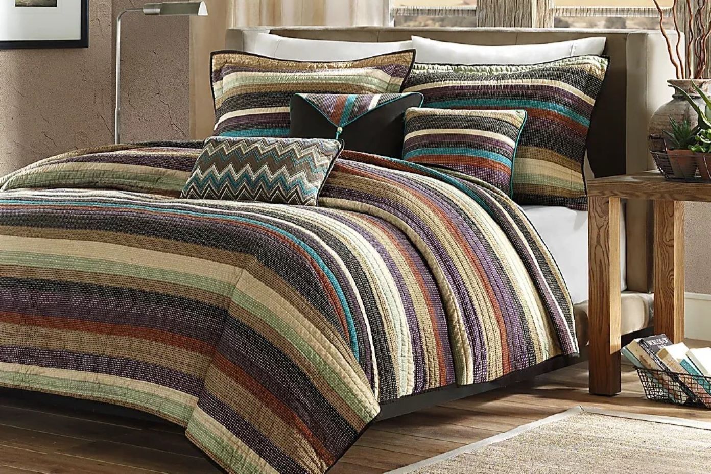 blue bedspread 