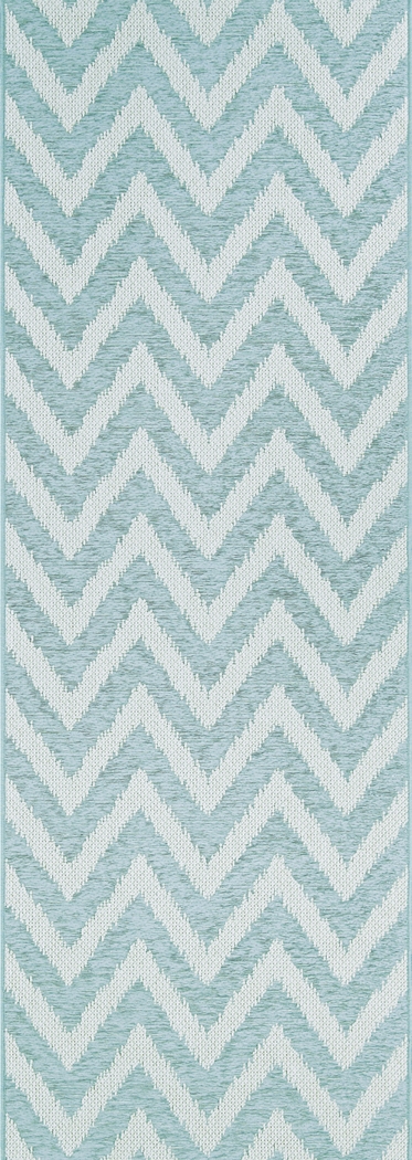 Lynna Teal 2'6 x 7'6 Runner Indoor/Outdoor Rug - Thumbnail - Image 1