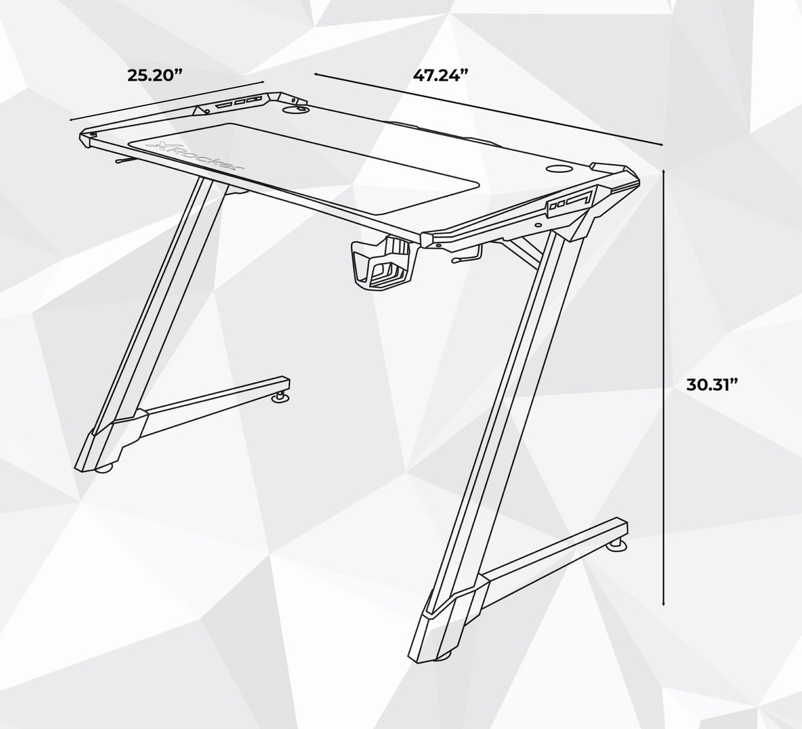 Lynox Black/Silver PC Gaming Desk - Thumbnail - Image 9