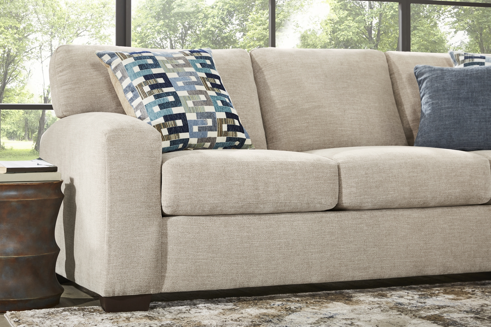 Lynwood Beige 7 Pc Living Room with Gel Foam Sleeper Sofa - Thumbnail - Image 3