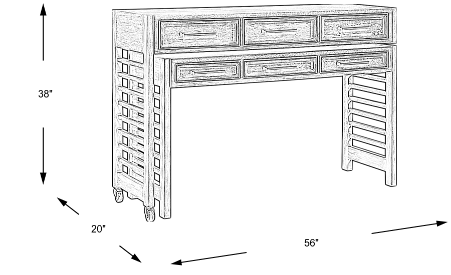 Dimension Image. Please refer to the Dimension Tab on this page for dimension details.