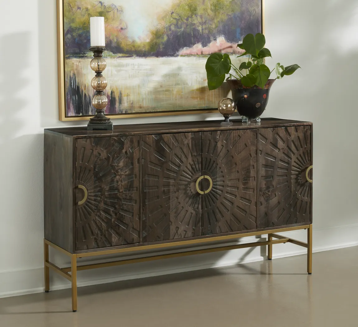 Lyrewood Brown Credenza - Thumbnail - Image 2