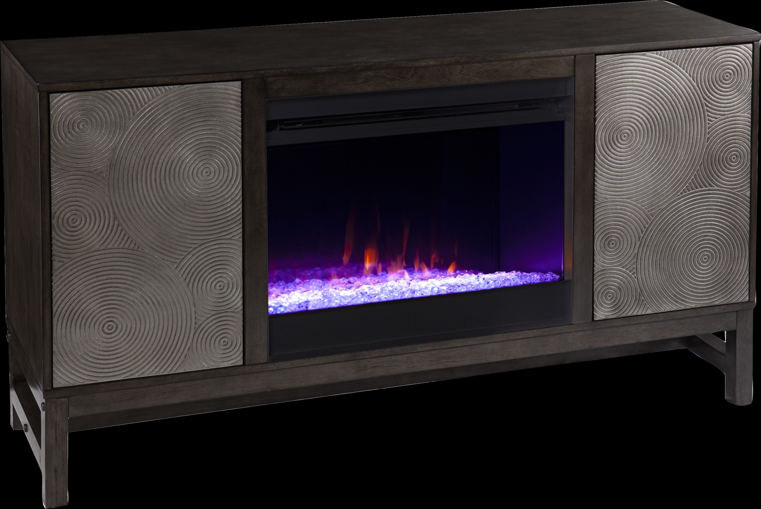 Lysander I Brown 54 in. Console, With Color Changing Electric Fireplace - Thumbnail - Image 1