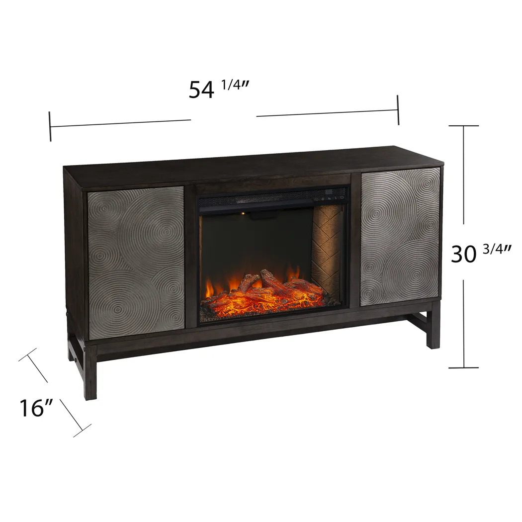 Lysander III Brown 54 in. Console, With Smart Electric Fireplace - Image 7