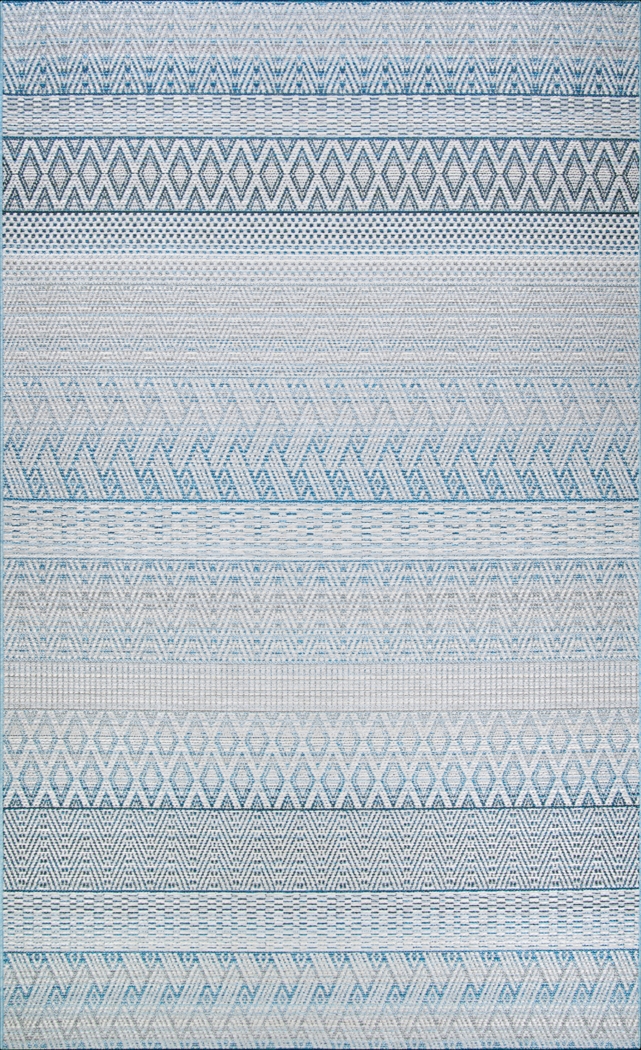 Mabella Blue 5'3 x 7'6 Indoor/Outdoor Rug - Thumbnail - Image 1