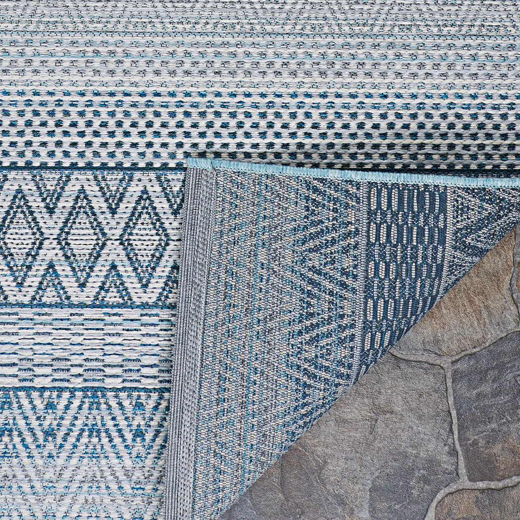 Mabella Blue 7'10 x 10'9 Indoor/Outdoor Rug - Thumbnail - Image 3