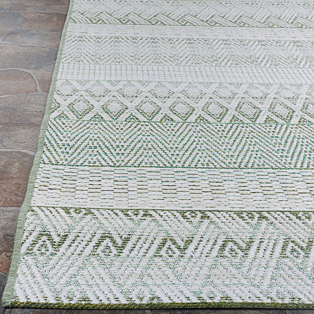 Mabella Green 7'10 x 10'9 Indoor/Outdoor Rug - Thumbnail - Image 2