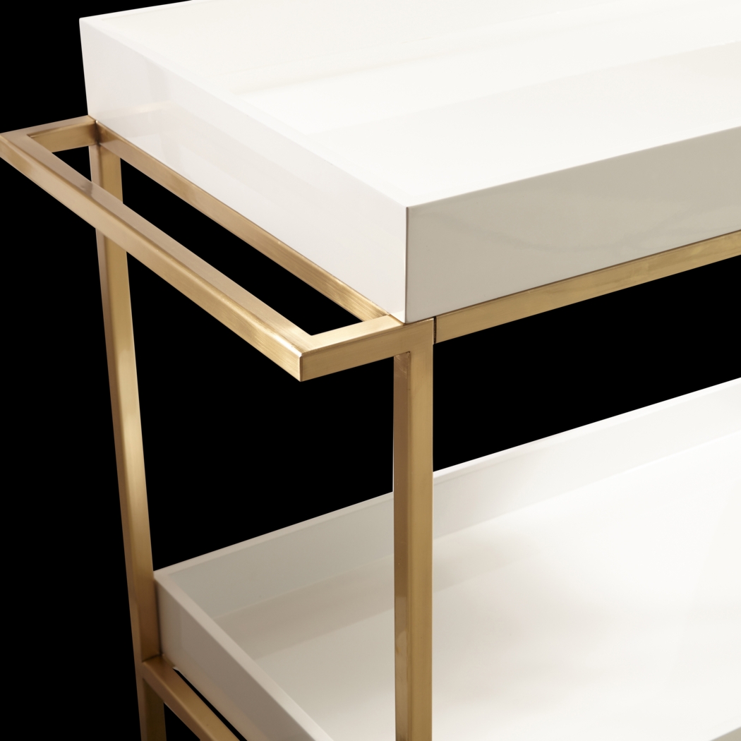 Mabelvale White Bar Cart - Thumbnail - Image 3