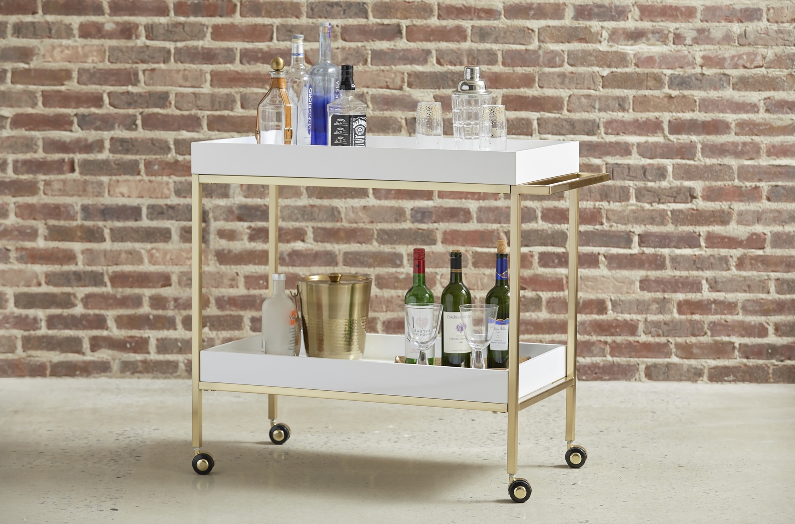 Mabelvale White Bar Cart - Thumbnail - Image 4