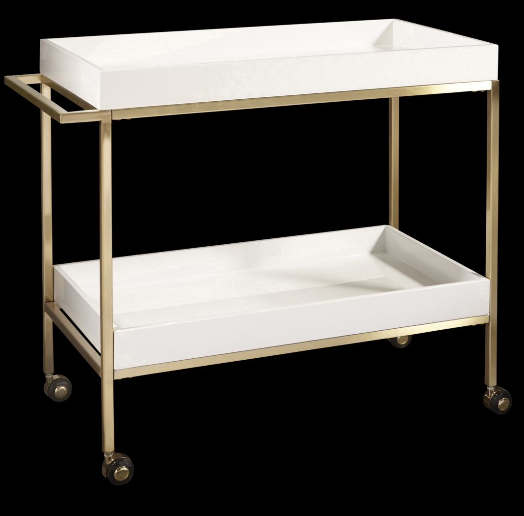Mabelvale White Bar Cart - Thumbnail - Image 1