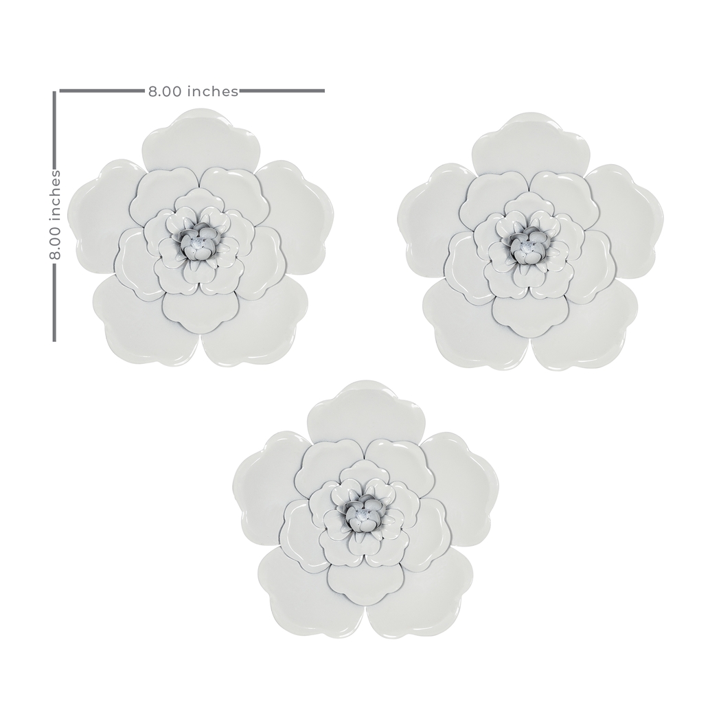 Machala White Wall Flowers Set of 3 - Thumbnail - Image 7