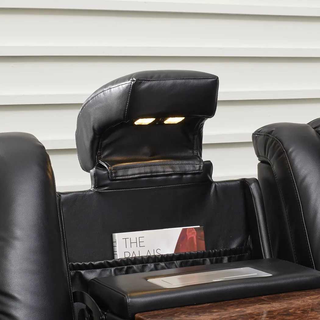 Madden Park Black Dual Power Reclining Sofa - Thumbnail - Image 4