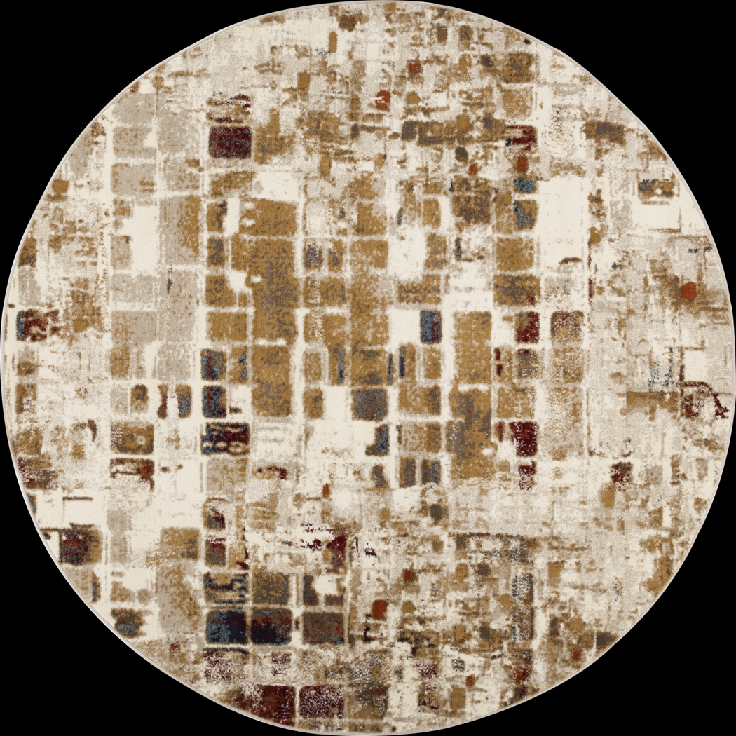 Maddox Brown 7'7 Round Rug - Thumbnail - Image 1