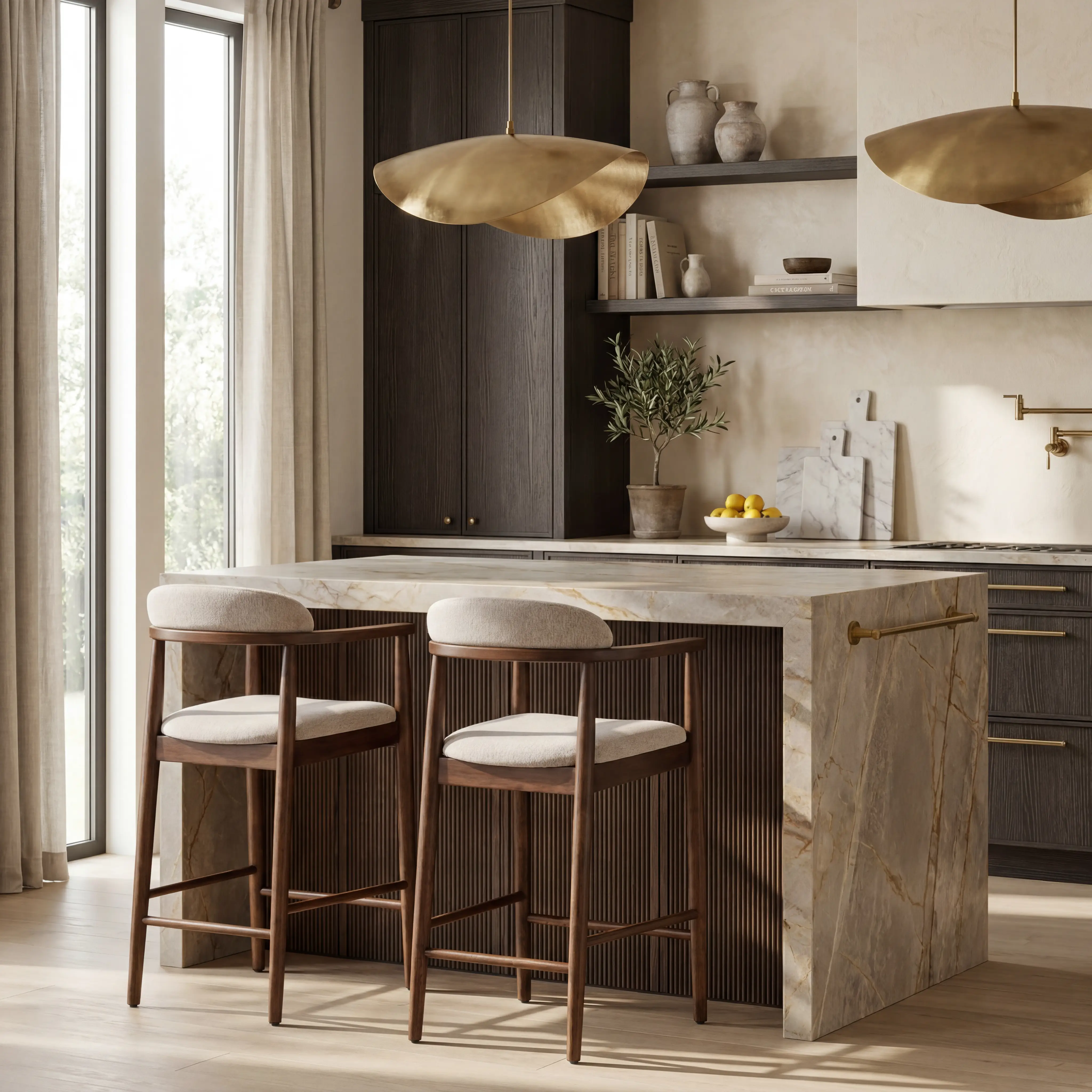 Madrid Walnut 3 Pc Round Counter Height Dining Room - Thumbnail - Image 8