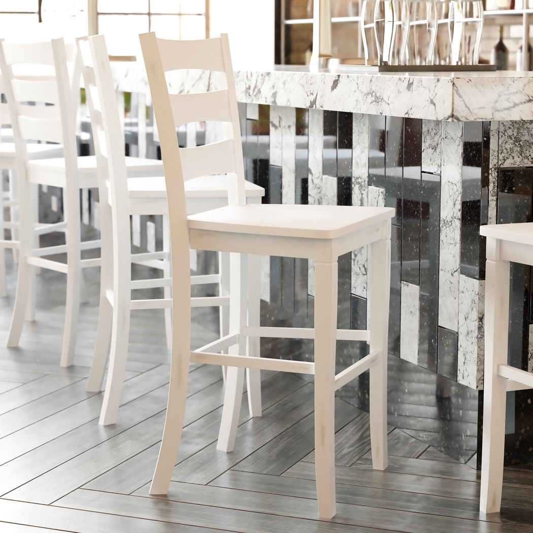 Madrona White Barstool, Set of 2 - Thumbnail - Image 3