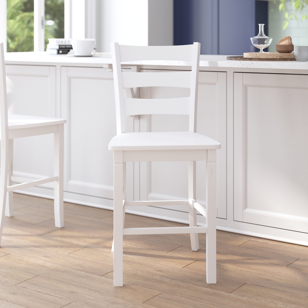 Madrona White Counter Height Stool, Set of 2 - Thumbnail - Image 4