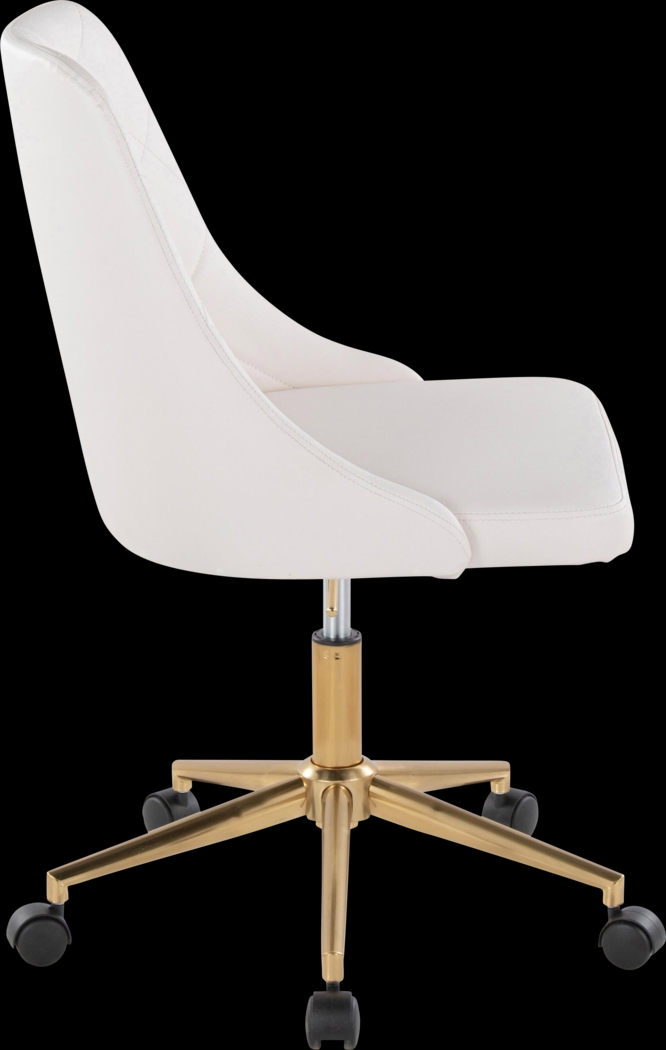 Maebeth I White Office Chair - Thumbnail - Image 3