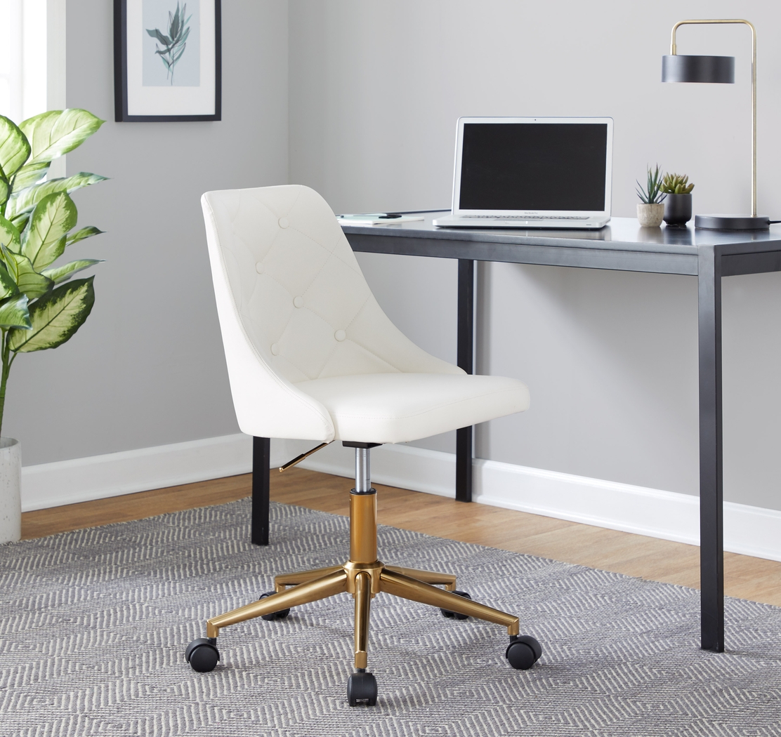 Maebeth I White Office Chair - Thumbnail - Image 8