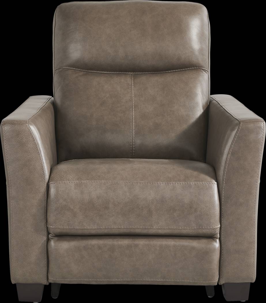 Maestro Mushroom Leather Dual Power Recliner - Thumbnail - Image 2