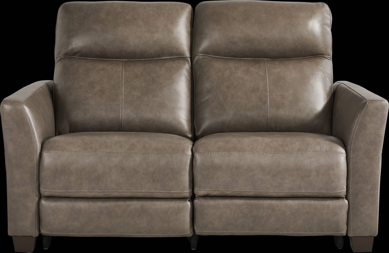 Maestro Mushroom Leather Dual Power Reclining Loveseat - Thumbnail - Image 2