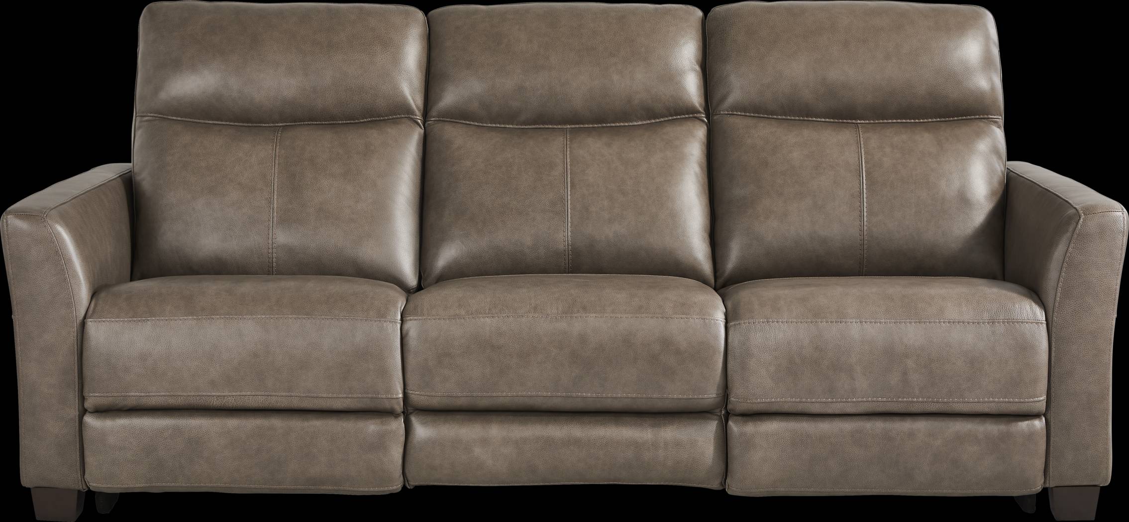 Maestro Mushroom Leather Dual Power Reclining Sofa - Thumbnail - Image 3